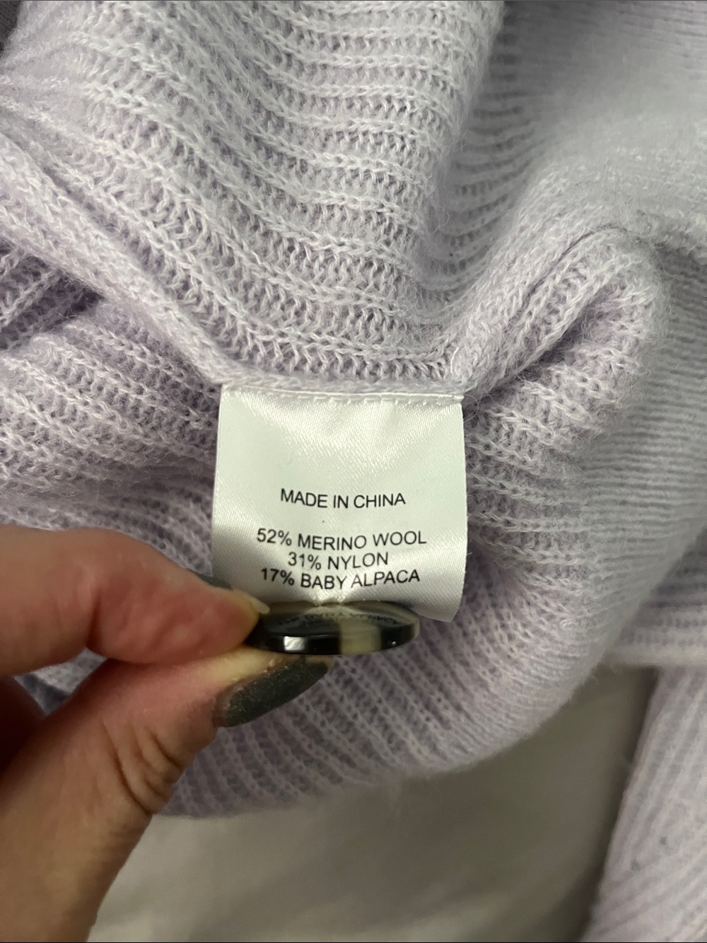 Quince Baby Alpaca Wool Cropped Cardigan Lilac Lavender S - Picture 5 of 7